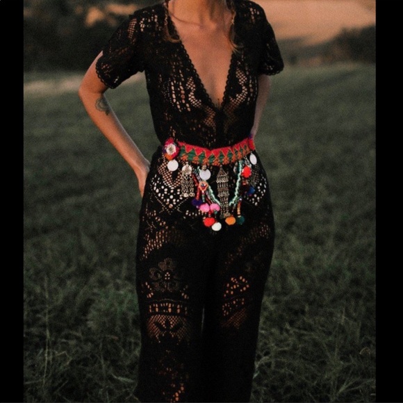 Spell | Black Fleetwood Lace Jumpsuit | L - Picture 4 of 16